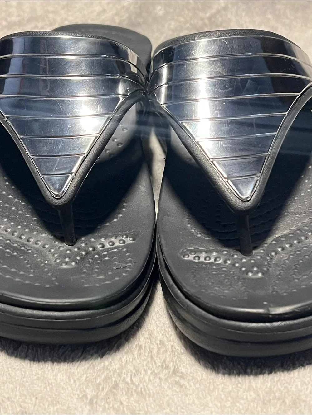 Crocs,Monterey Metallic Wedge Flip